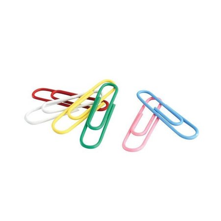 SCHOOL SMART Vinyl Coated Paper Clip, 1-1/4 Inch, Assorted Colors, Pack of 100 PK 100233